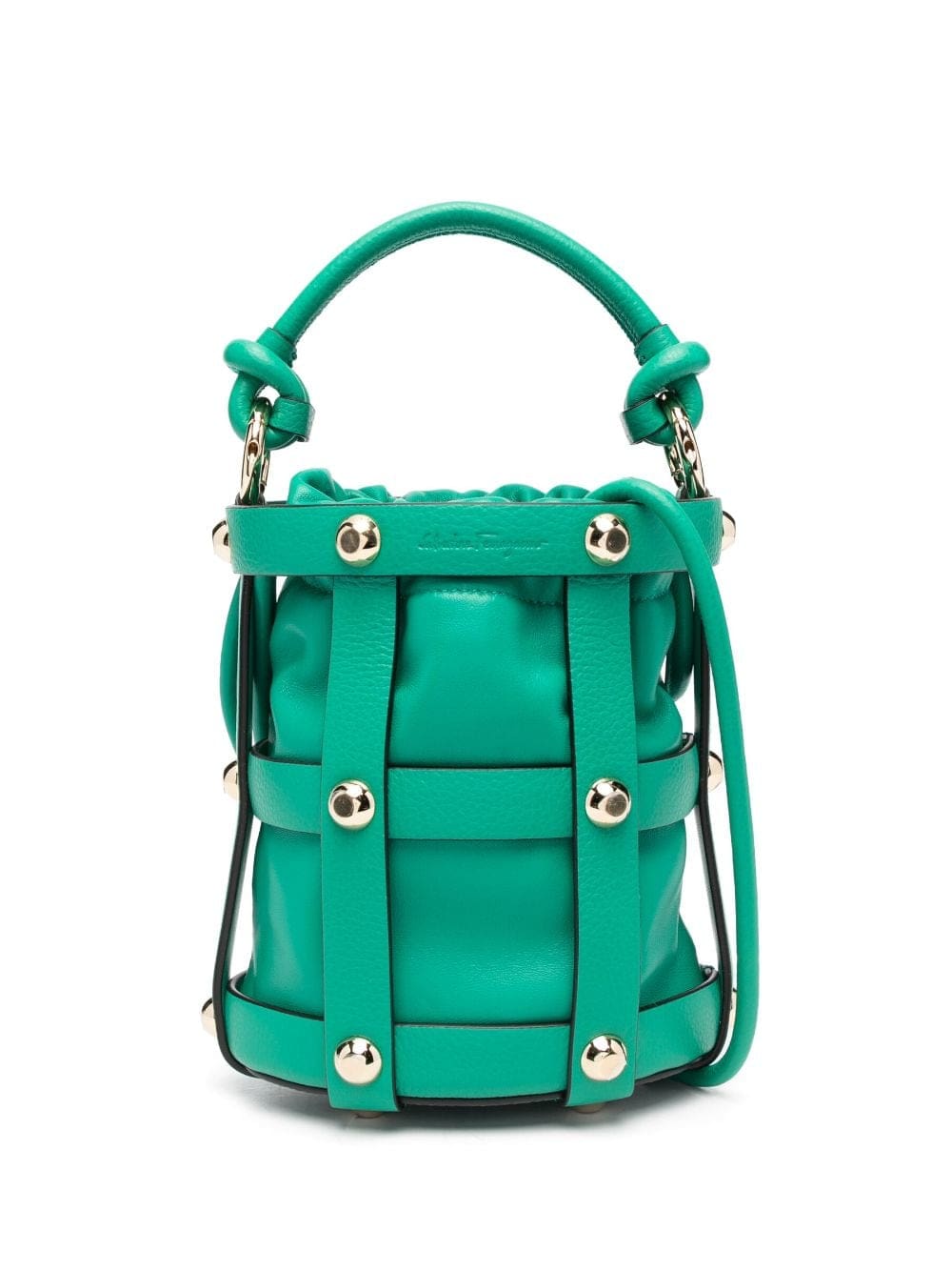 Ferragamo caged-design bucket bag