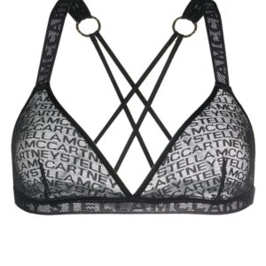 Stella McCartney  cross-over logo-print bra
