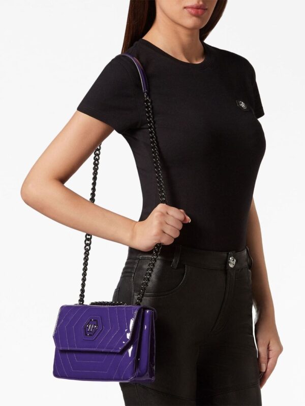 Philipp Plein quilted patent-leather shoulder bag - Image 2
