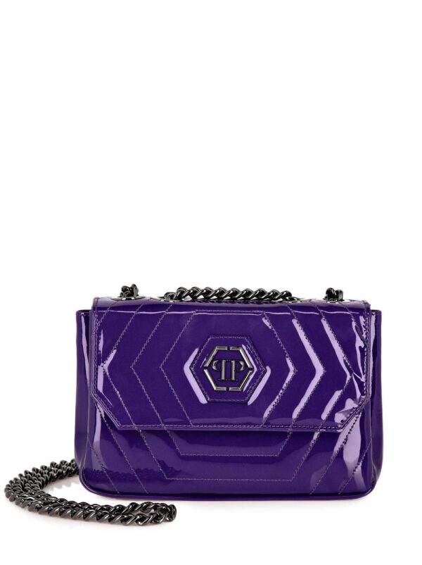 Philipp Plein quilted patent-leather shoulder bag