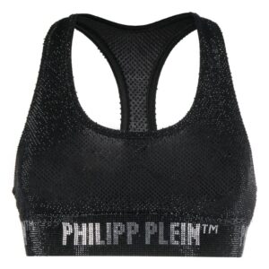Philipp Plein  crystal-embellished logo-underband bra