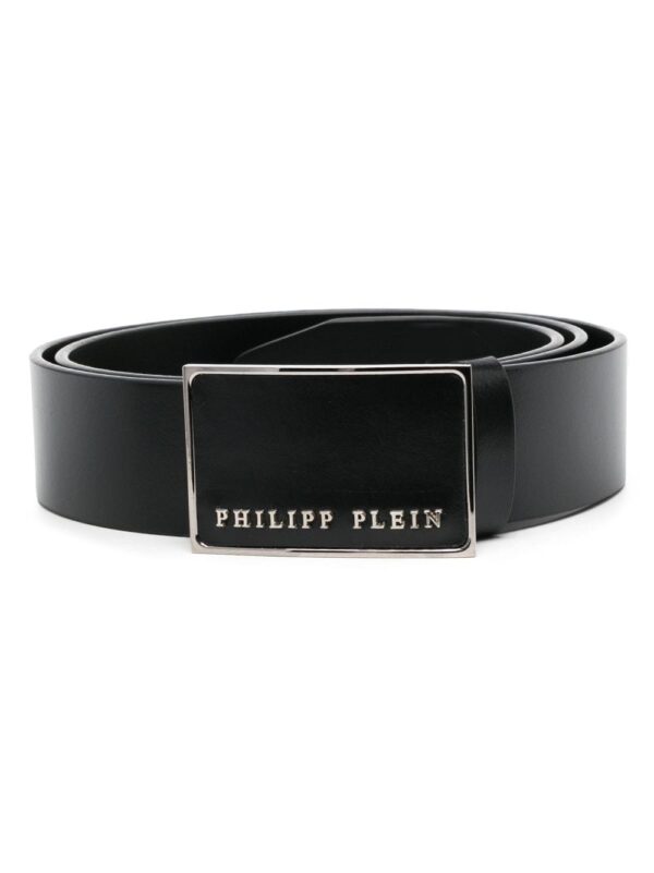 Philipp Plein logo-buckle fastening leather belt