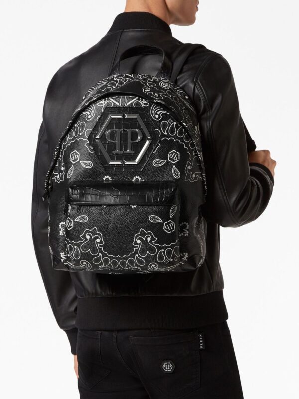 Philipp Plein logo-plaque leather backpack - Image 2