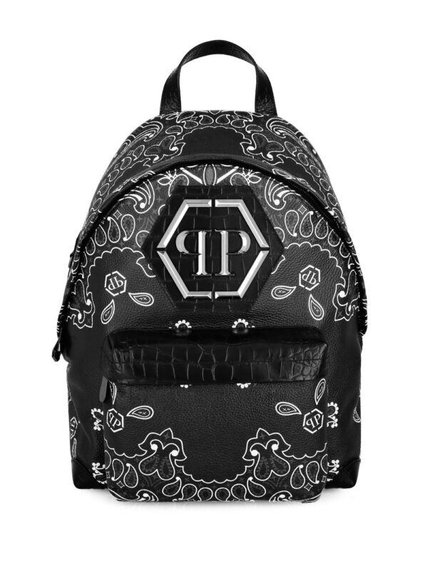Philipp Plein logo-plaque leather backpack - Image 4