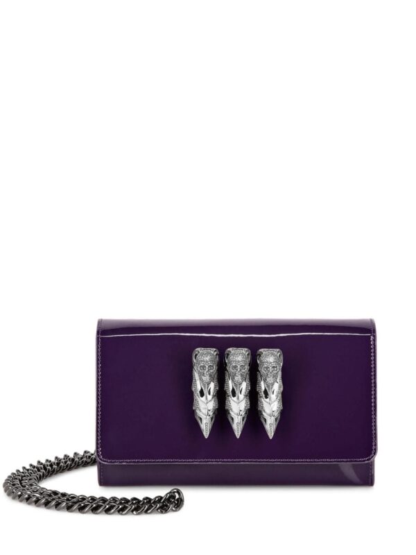 Philipp Plein skull-ring leather shoulder bag