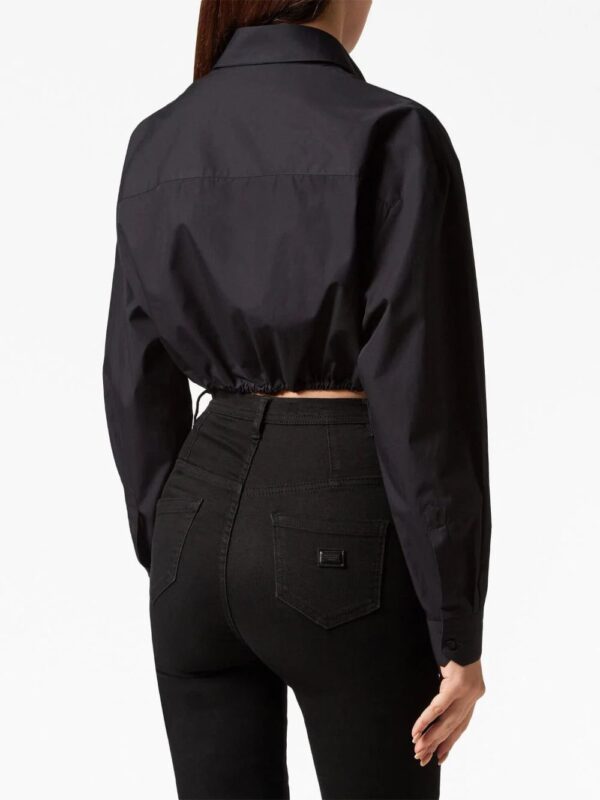Philipp Plein  ruffled cotton cropped shirt - Image 4