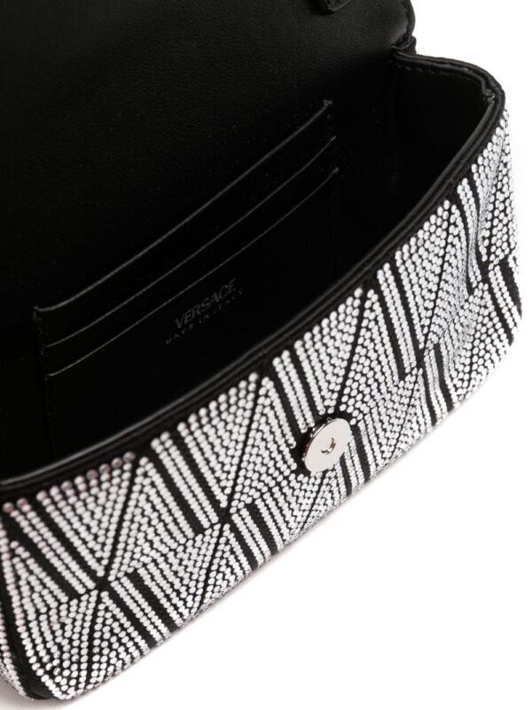 Versace Virtus crystal-embellished leather shoulder bag - Image 5