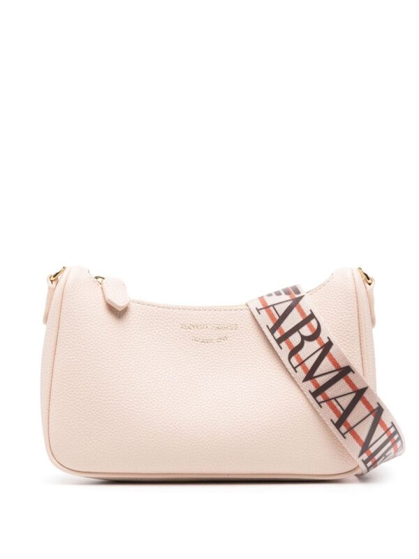 Emporio Armani engraved-logo faux-leather shoulder bag