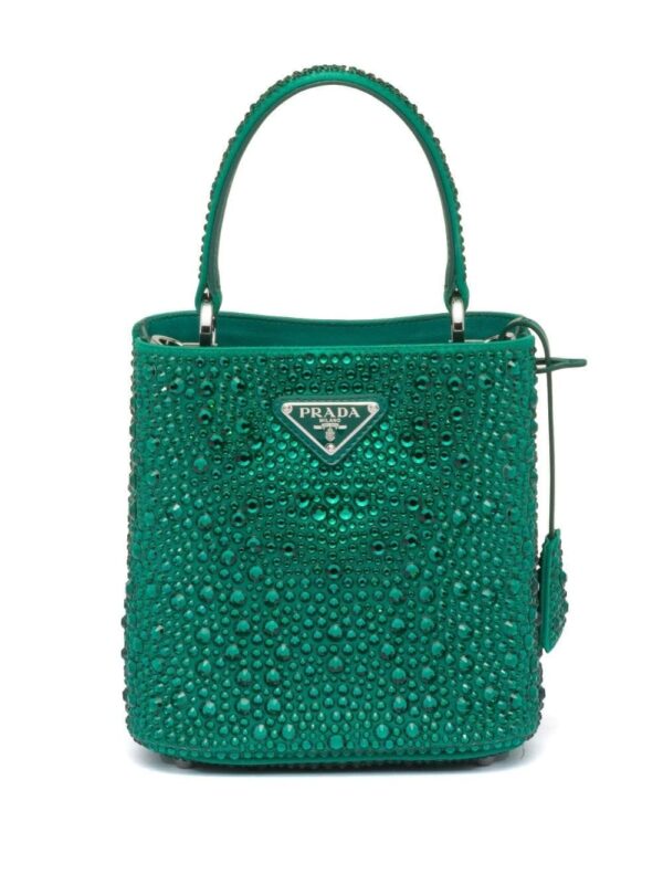 Prada small Panier crystal-embellished tote bag