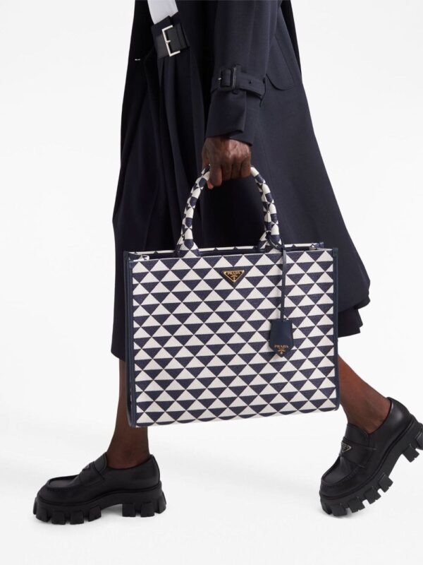 Prada large Symbole embroidered tote bag - Image 3
