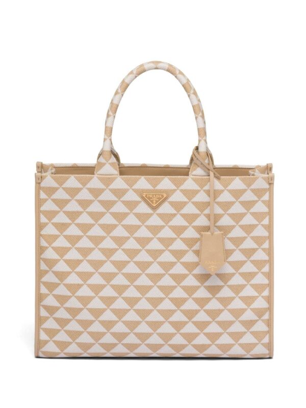 Prada large Symbole embroidered tote bag
