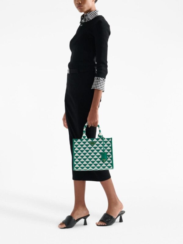 Prada small Symbole embroidered tote bag - Image 2