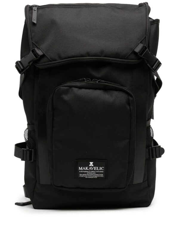 Makavelic multiple pockets logo-patch backpack