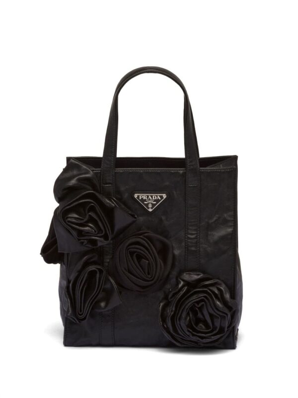 Prada mini floral-appliqué tote bag
