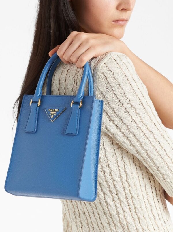 Prada triangle-logo Saffiano-leather tote bag - Image 3