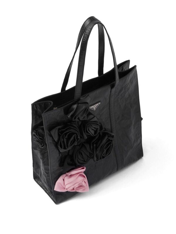 Prada floral appliqué tote bag - Image 5