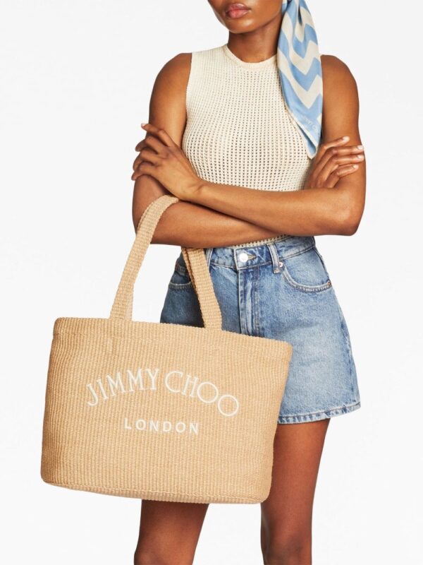 Jimmy Choo logo-print beach tote - Image 2