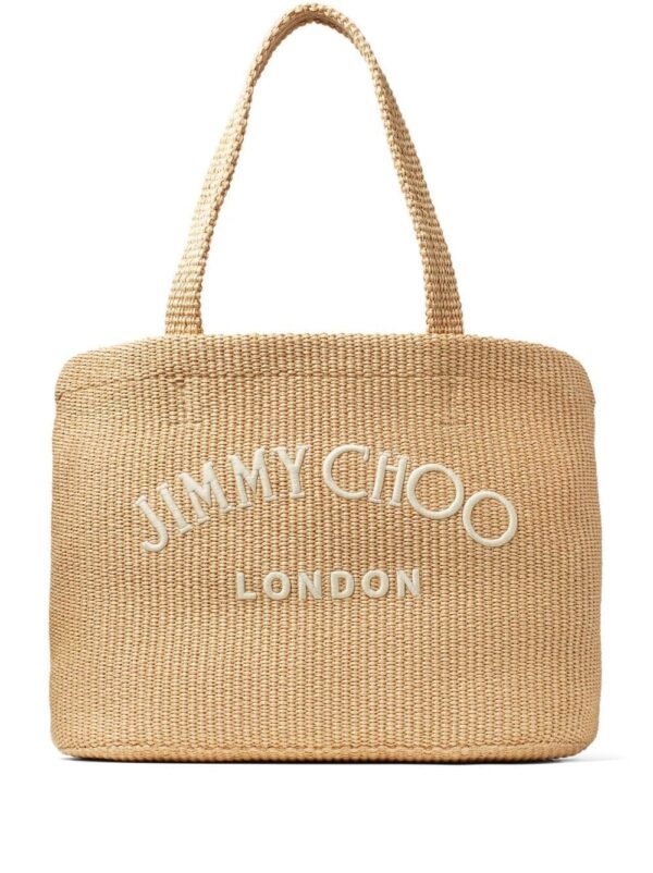 Jimmy Choo logo-print beach tote