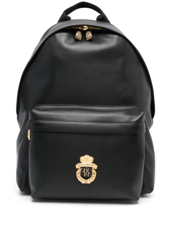Billionaire logo-plaque leather backpack
