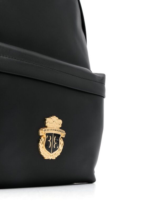 Billionaire logo-plaque leather backpack - Image 4