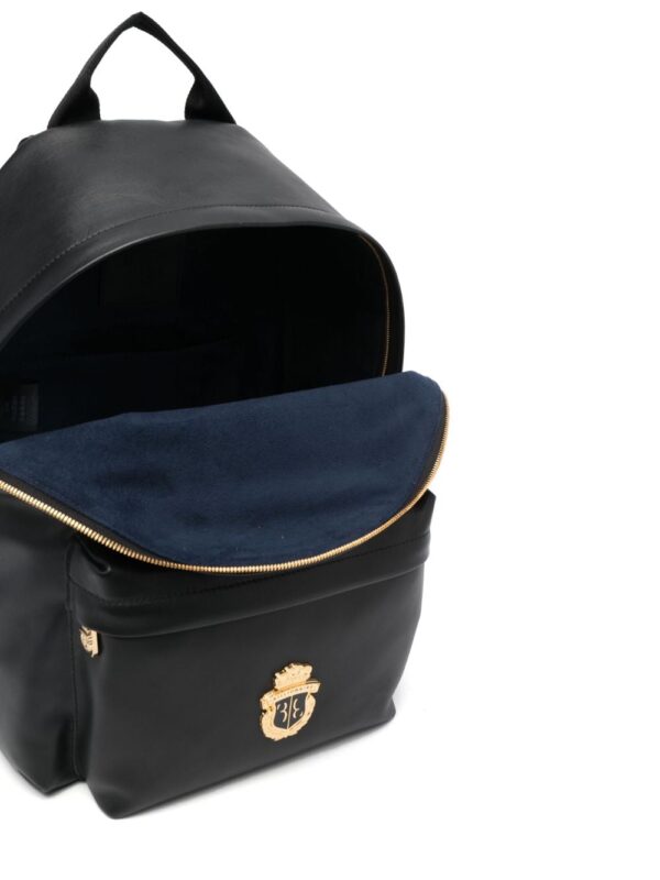 Billionaire logo-plaque leather backpack - Image 5
