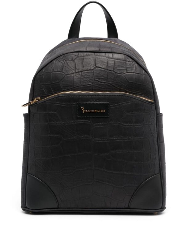 Billionaire crocodile-embossed leather backpack