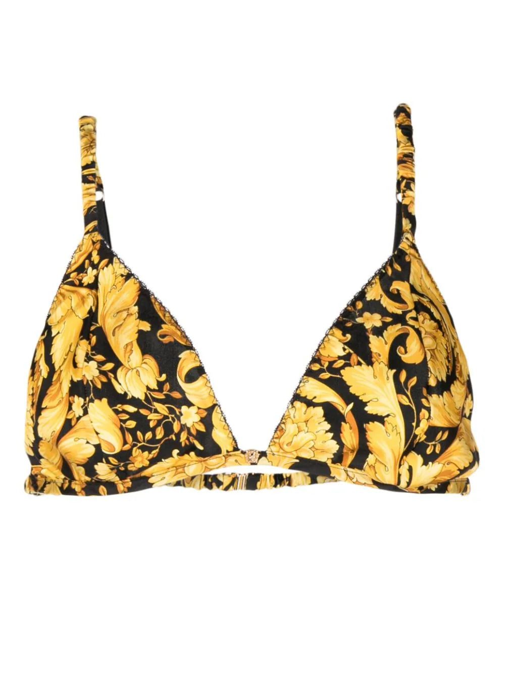 Versace Barocco-print silk bra