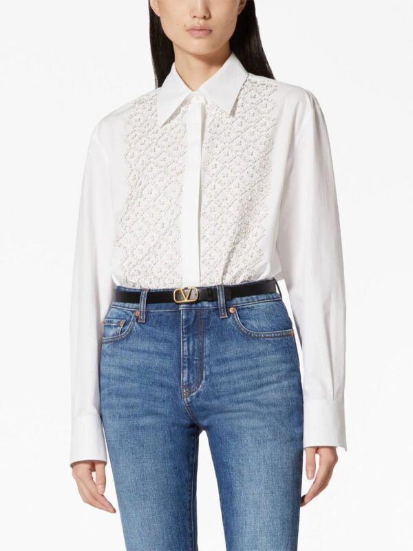 Valentino Garavani  embroidered cotton long-sleeve shirt - Image 3