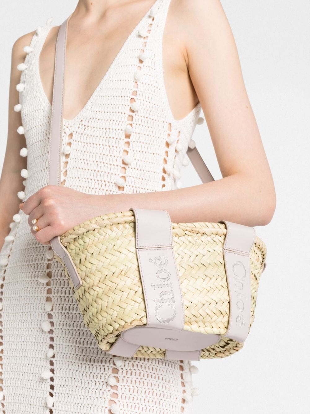 Chloé Chloé Sense small raffia tote bag - Image 3