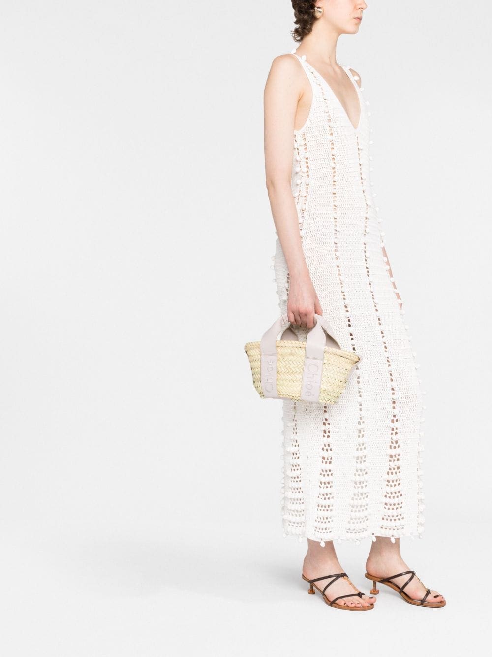 Chloé Chloé Sense small raffia tote bag - Image 2