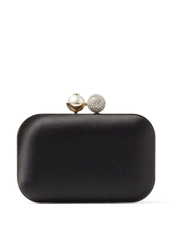 Jimmy Choo Cloud pearl-embellished satin clutch bag - Image 3