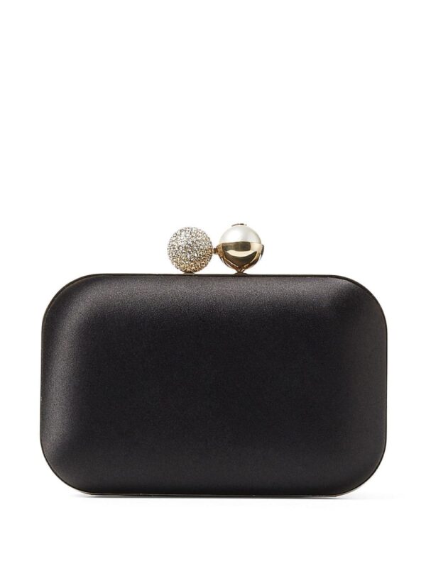 Jimmy Choo Cloud pearl-embellished satin clutch bag