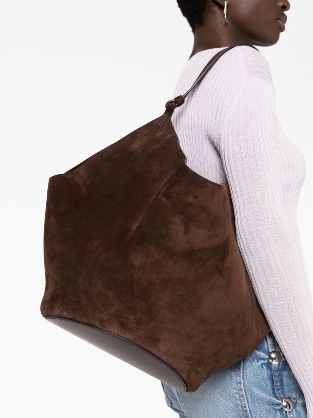 KHAITE Lotus medium suede tote bag - Image 2