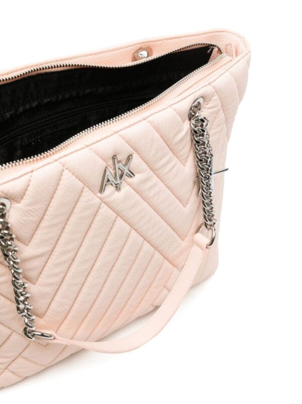 Armani Exchange matelassé-effect logo-plaque bag - Image 5