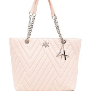 Armani Exchange matelassé-effect logo-plaque bag