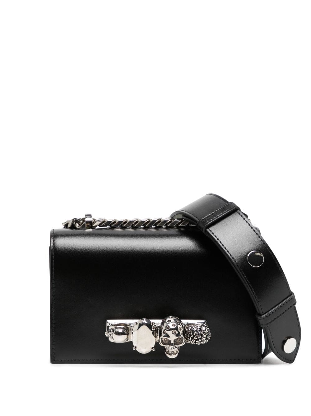 Alexander McQueen skull-motif leather shoulder bag