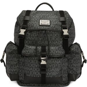 Dolce & Gabbana logo jacquard buckled backpack