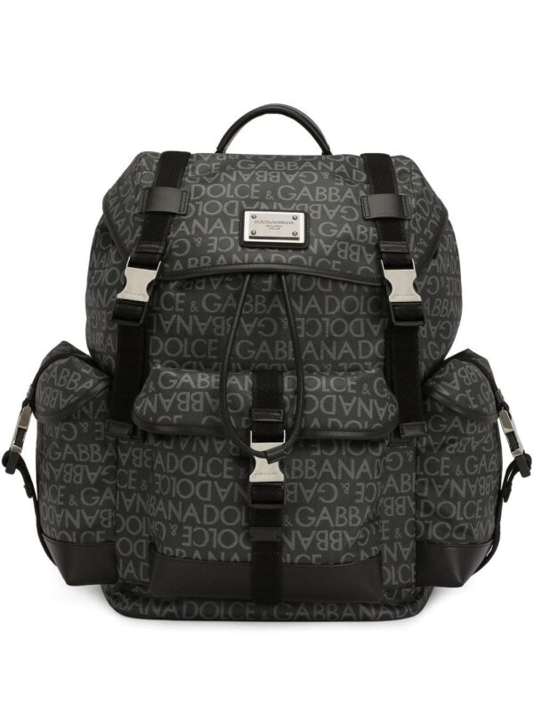 Dolce & Gabbana logo jacquard buckled backpack