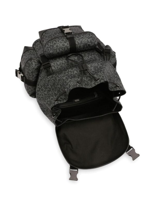 Dolce & Gabbana logo jacquard buckled backpack - Image 5