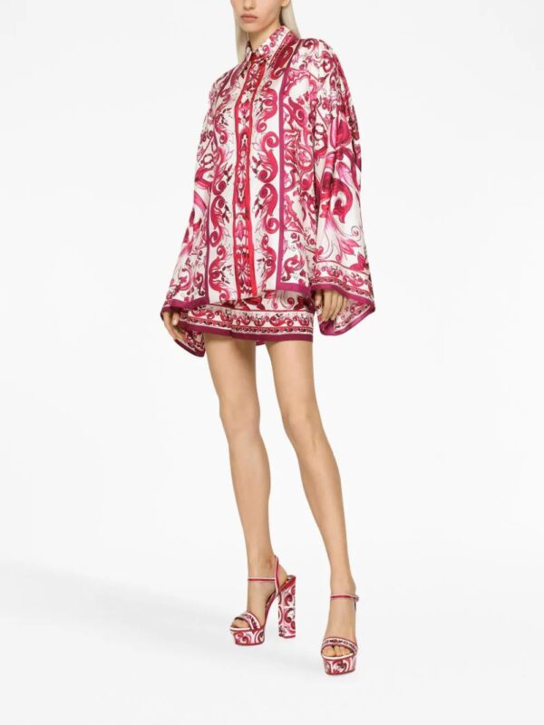Dolce & Gabbana  Majolica-print batwing-sleeve shirt - Image 2