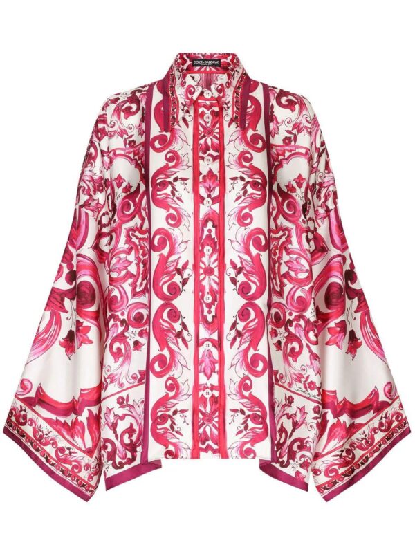 Dolce & Gabbana  Majolica-print batwing-sleeve shirt