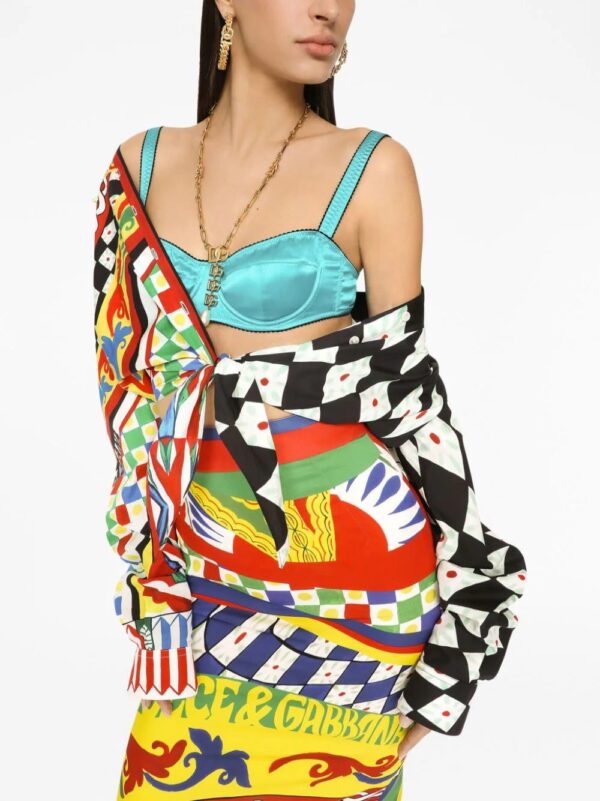 Dolce & Gabbana  graphic-print tie-waist shirt - Image 4