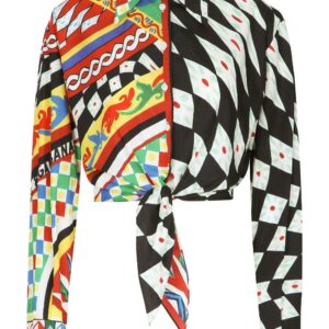 Dolce & Gabbana  graphic-print tie-waist shirt