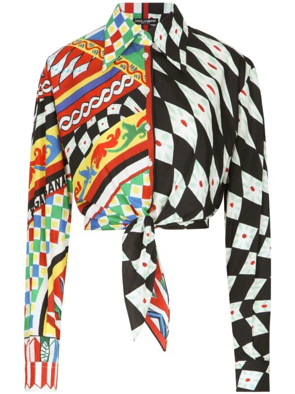 Dolce & Gabbana  graphic-print tie-waist shirt