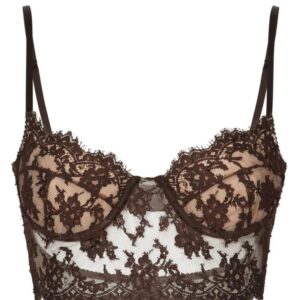 Dolce & Gabbana floral-lace corset-style bra