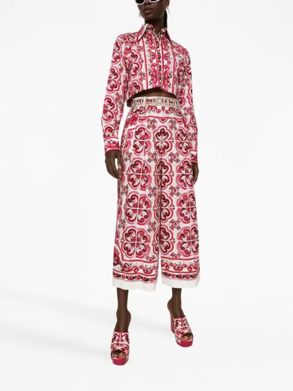 Dolce & Gabbana  Majolica-print cropped shirt - Image 2