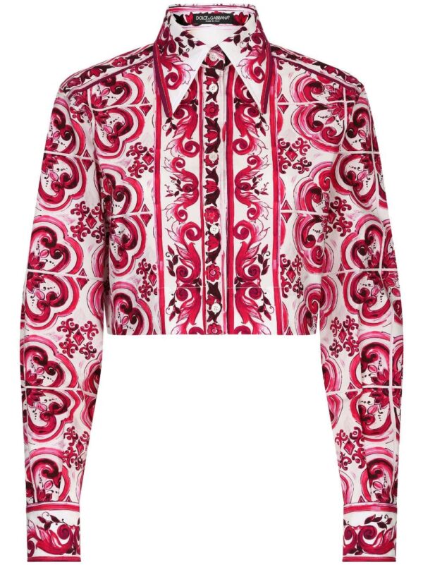 Dolce & Gabbana  Majolica-print cropped shirt