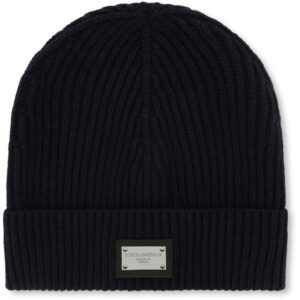 Dolce & Gabbana DG Essentials logo-patch knitted beanie