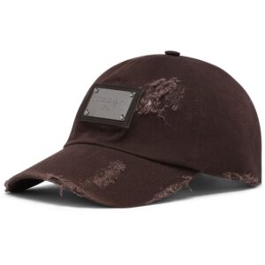 Dolce & Gabbana logo-plaque ripped baseball cap