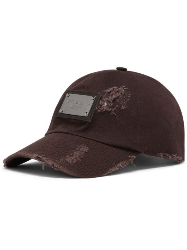 Dolce & Gabbana logo-plaque ripped baseball cap